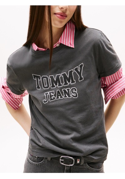 Tommy Hilfiger Tjw Reg Varsity Ext Antrasit Kadın T-shirt-9520 Antrasit