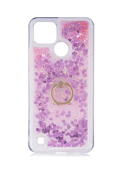 Teknomoda Oppo Realme C21 Kilif Sulu Simli Yüzüklü Standli Silikon 531864803