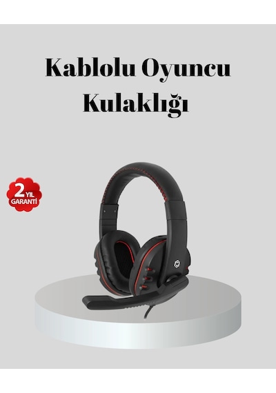 Stereo Ses Destekli Mikrofonlu Kulaklık - Yumuşak Pedli