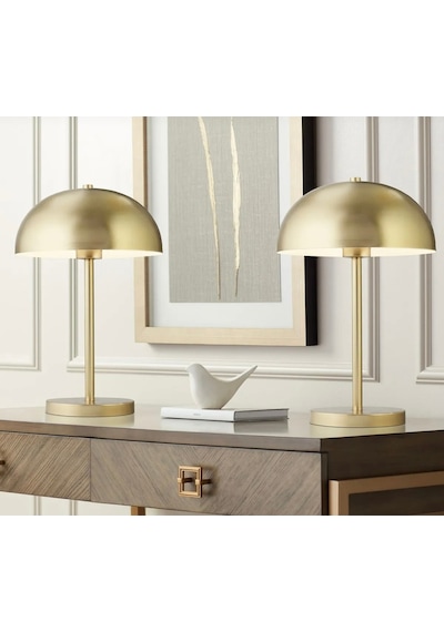 Modern Tasarım Mars Abajur Dekoratif Masa Lambası Eskitme Gold Sarı Metal Gövde Gold