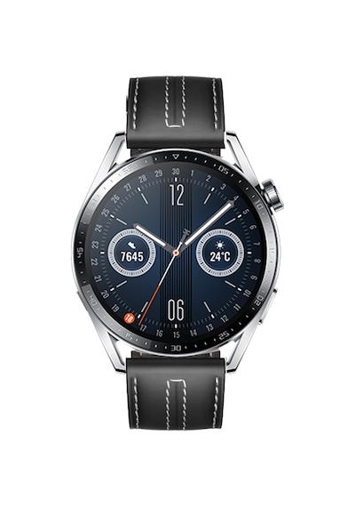 Huawei Watch Gt3 Pro Gt3 Gt2 46mm İle Uyumlu Dikiş Desenli Deri Metal Tokalı Akıllı Saat Kordonu