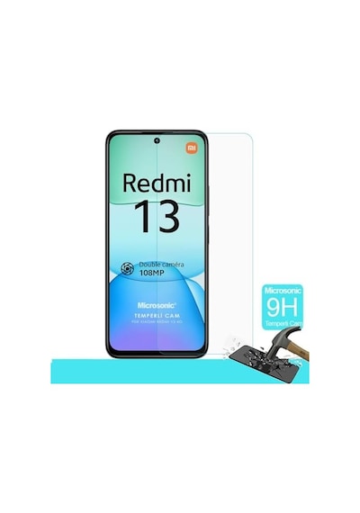 Xiaomi Redmi 13 4g Tempered Glass Cam Ekran Koruyucu Redmi 13 4g İle Uyumlu Ekran Koruyucu - Şeffaf