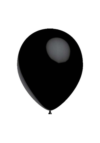 Balon Baskısız Metalik 10 Adet Siyah