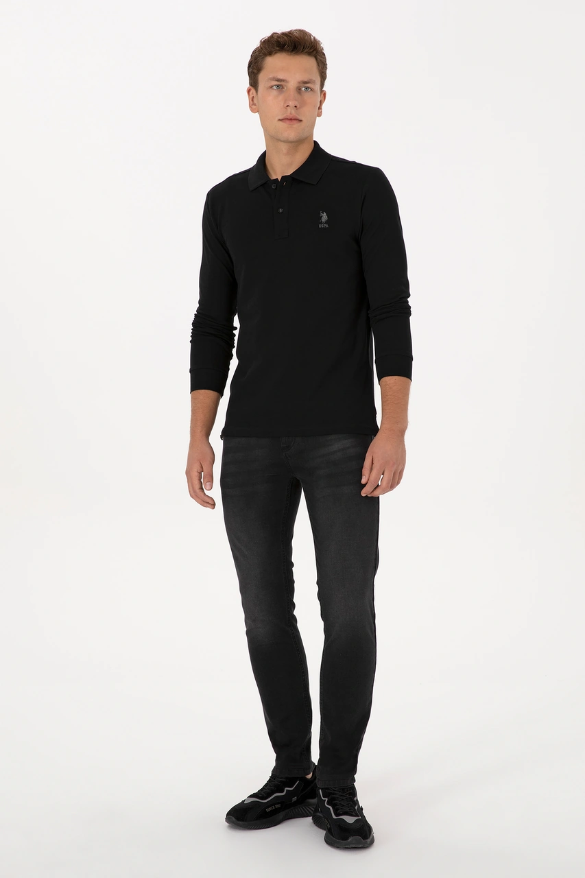 U.S. Polo Assn. Erkek Siyah Basic Sweatshirt 50307687-VR046