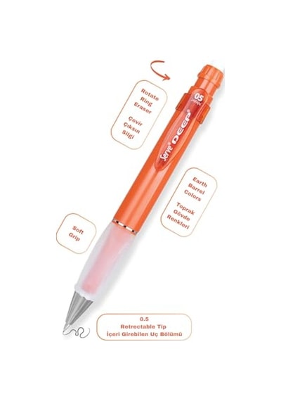 Deep Klm &amp Grıp&amp Sılgı Yedeklı Set 05mm Kıremıt Genel