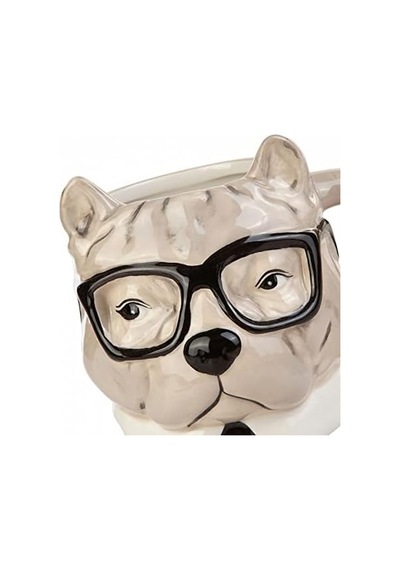 Anımal Buldog Mug Açık Ahşap