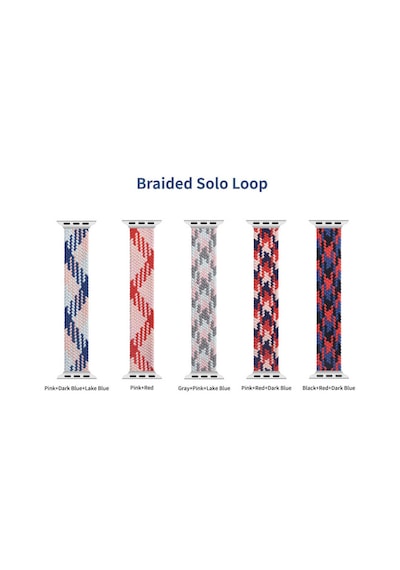 WIWU Apple Uyumlu  Watch 44mm Wiwu Braided Solo Loop Contrast Color Small Saat Kordon Kayış Bileklik ZORE-216038