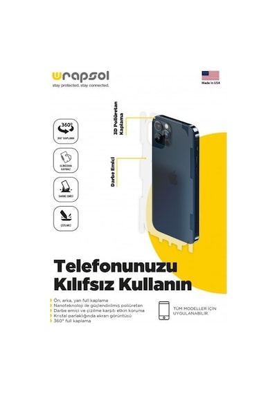 Apple iPhone 15 Pro Max Uyumlu Arka Ve Yan Koruyucu Poliüretan Film
