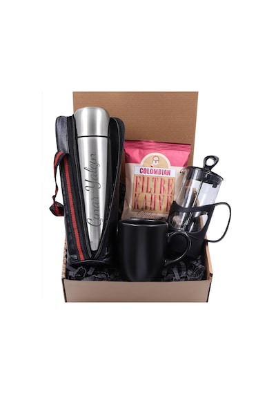 Kişiye Özel 500Ml. Exclusive Çelik Termos & French Press & Siyah (485859255)