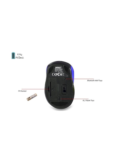 Everest SM-BT31 Bluetooth Kablosuz Optik Mouse