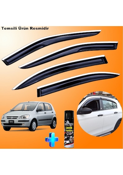 Hyundai Getz Mügen Cam Rüzgarlığı Abs Nikelaj Krom Cam Rüzgarlığı 2002-2011 + Ebrayn Lastik Parlatıcı