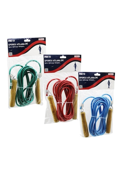 Ahşap Saplı Pvc Atlama İpi Renkli 5mt 5639