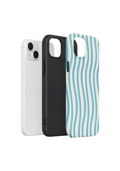 Apple iPhone Uyumlu 13 Vorian Çift Katmanlı Kılıf Aqua Wave Riviera