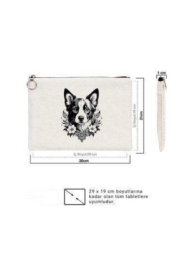 Tattoo Tablet/portföy Çanta - Astarlı 30x21 Cm Beyaz - No.03 Beyaz