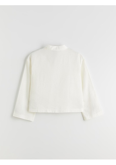 Lcw Modest Ekru V Yaka Oversize Müslin Kadın Kimono