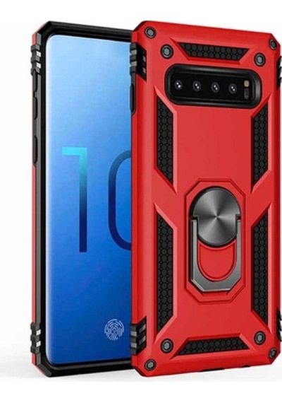 Galaxy S10 Kılıf Zore Vega Kapak Kırmızı