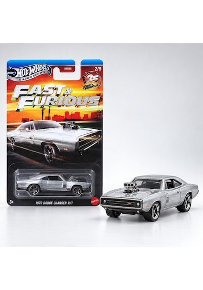 Hot Wheels Fast & Furious 25 Yıl Sılver Serisi - 1970 Dodge Charger R/t - Jkx21 - Hnr88 Gri