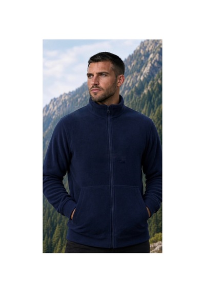 Givoria Erkek Kışlık Fermuarlı Cepli Polar Hırka Outdoor Lacivert Lacivert