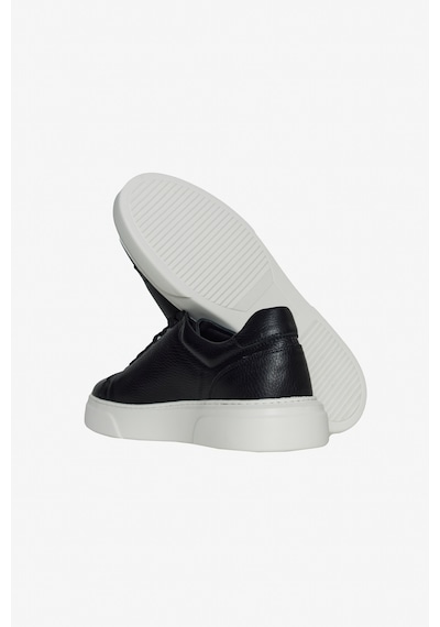 AC&Co / Altınyıldız Classics Erkek Sıyah %100 Deri Rahat Taban Esnek Sneaker Ayakkabı Siyah