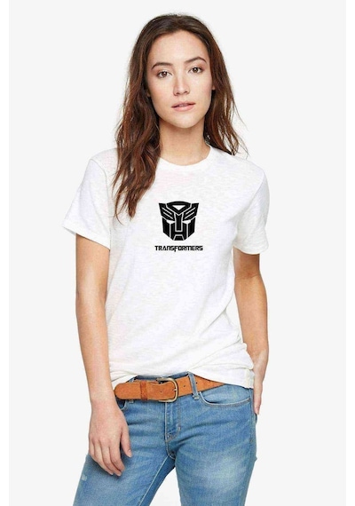 Transformers Baskılı Beyaz Kadın Tshirt (534286127)