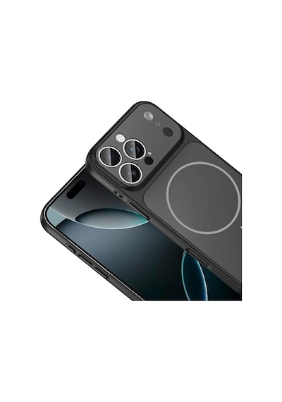 Mi7a Apple Uyumlu iPhone 15 Ag Glass Koruyucu Kılıf 17 Pro Max Görünümlü Siyah