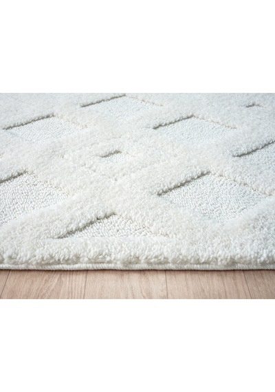 Mariesse Home Elit Bukleli Yumuşak Peluş Post Shaggy Çocuk Odası Oturma Odası Salon Mutfak Halısı 0279c Beyaz
