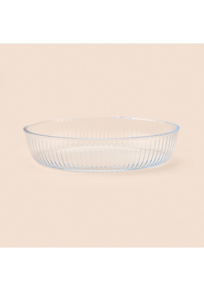 Twin Oval Cam Fırın Kabı - Şeffaf - 25x17 Cm Şeffaf