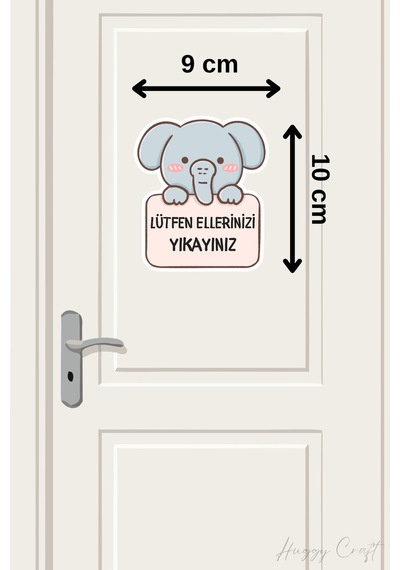 Fil Sticker Lütfen Ellerinizi Yıkayınız Etiketi