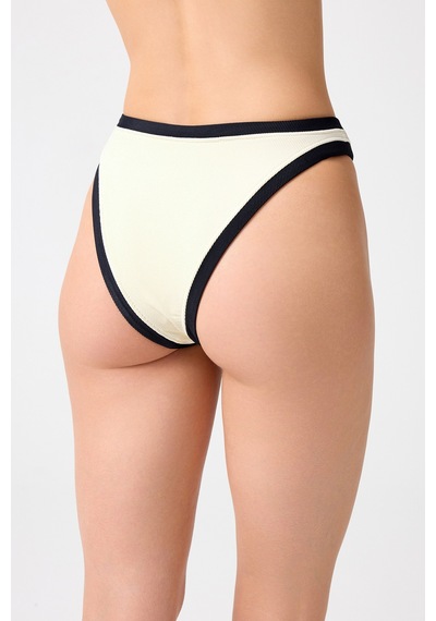 Los Ojos X Melodi Krem-siyah Brezilya Modeli Bikini Altı Vintage Bottom Krem-siyah