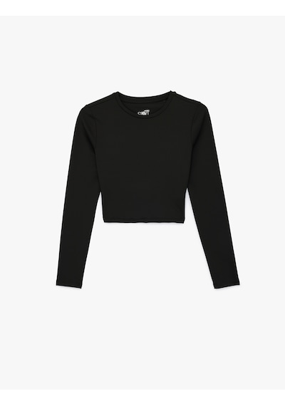 Koton Uzun Kollu Bisiklet Yaka Slim Fit Spor Tişört Siyah 6sak10263nk Koton Uzun Kollu Bisiklet Yaka Slim Fit Spor Tişört Siyah 6sak10263nk