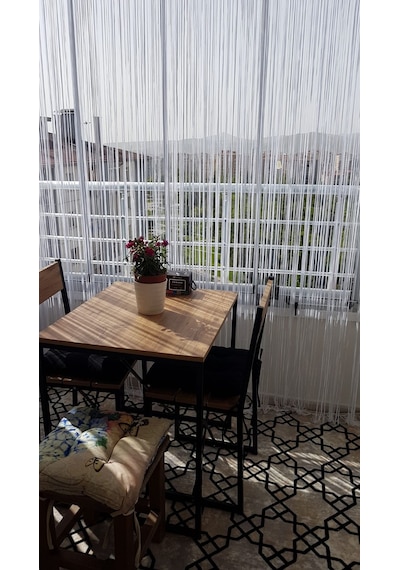İP MODEL BEYAZ RENK İP PERDE 300*270 cm - 2 mm şerit Beyaz
