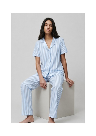 Fit Women Standart Boy Elastanlı Mavi Pijama Takımı