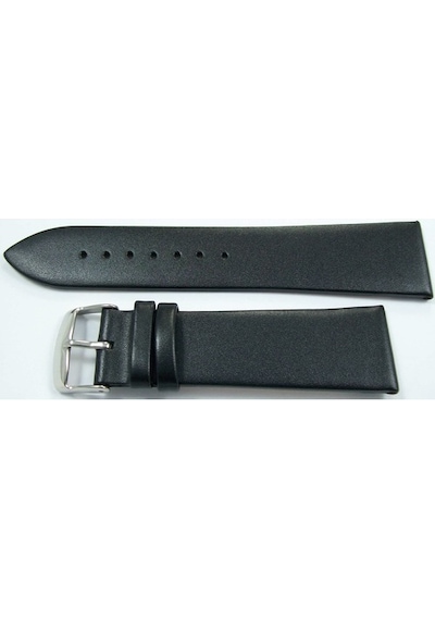 Bizon 24Mm Siyah Deri Saat Kayışı Dikişsiz Klasik Saat Kordonu Si