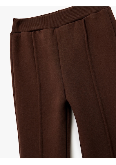 Koton Beli Lastikli Jogger Eşofman Altı Kahverengi 6wkg40233ak Kahve