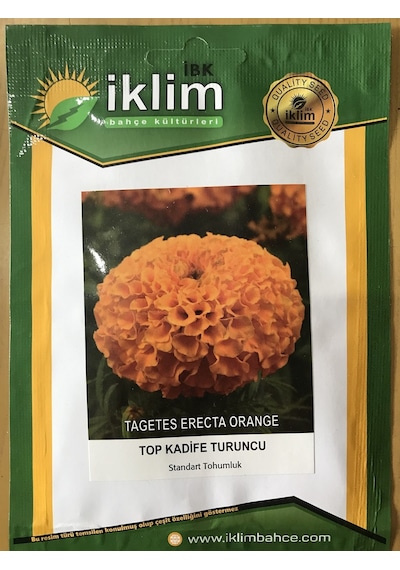 Turuncu Top Kadife Çiçek Tohumu Takribi 50 Adet Tohum N113179