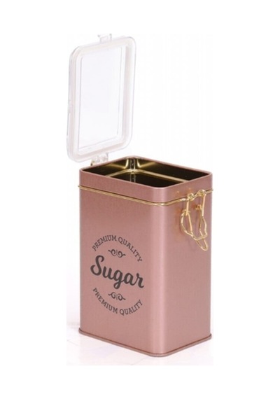 Sn Sugar Rose Desenli Kilitli Kapaklı Dikdörtgen Metal Saklama Kabı, 7.5 X 10 X 15 Cm, 1 Lt Çok Renkli