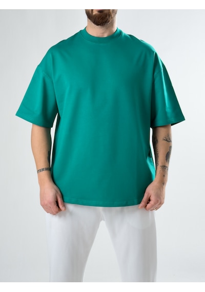 Cocopelli Erkek Yeşil Basic Oversize T-shirt Coc2914