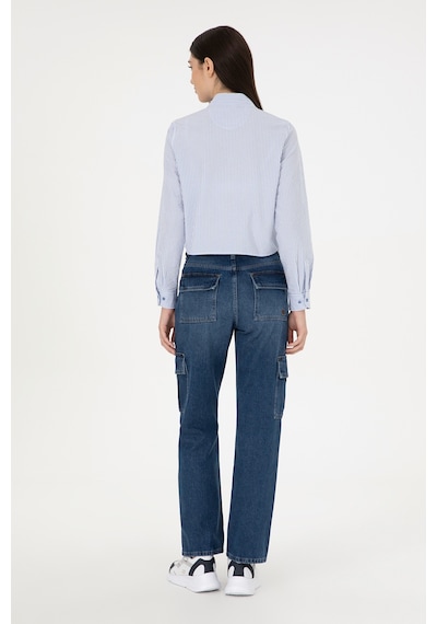 U.S. Polo Assn. Kadın Mavi Cargofit Jean Pantolon 50290929-DN0022