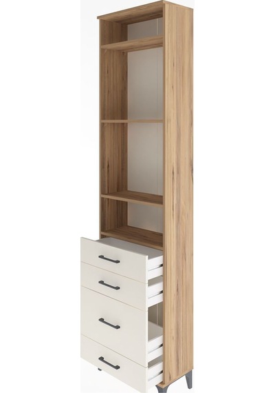 Arges Dolap 4 Raflı 4 Çekmeceli 60x30x243 Çam-aytaşı Atlas Çam