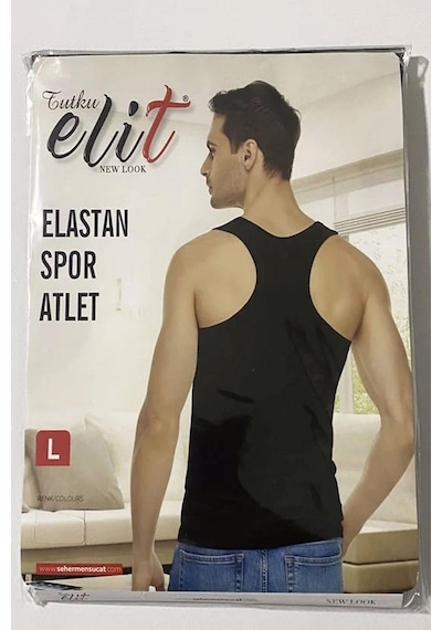 Tutku Elit Erkek Likralı Spor Askılı Atlet 1304 - 12 Adet 001