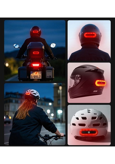 Motosiklet Ve Bisiklet Kask Çanta Vb Uyumlu Led Çakar Gece Görünürlük Usb'li Led