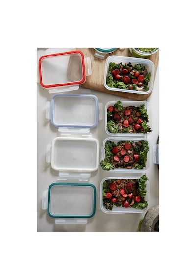 Ikea 365+ 4'lü Dikdörtgen Gıda Saklama Kabı Contası 20,2 X 14,4 Cm Kırmızı Beyaz Mavi Marul Yeşili Çok Renkli