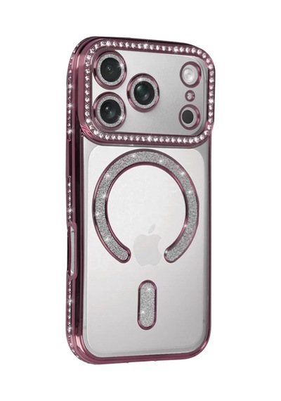 Newface Apple, Uyumlu iPhone 17 Pro Joke Simli Magneticsafe Kılıf - Pembe