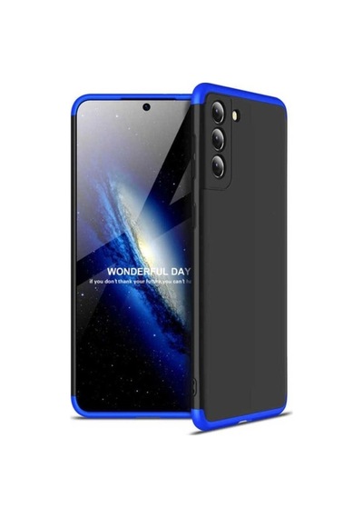 Galaxy S21 Kılıf Zore Ays Kapak Siyah-Mavi