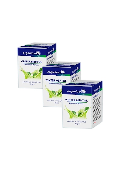 Organicsun Winter Mentol Buharlaşan Merhem Viks Vikis Mentol Ve Okaliptus 40 Gr X 3 Adet