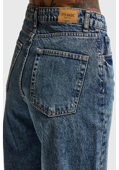 Itsbasic Kadın Tint Kot Doris 4s6-65 Straight Fit Yüksek Bel %100 Koton Denim Jean