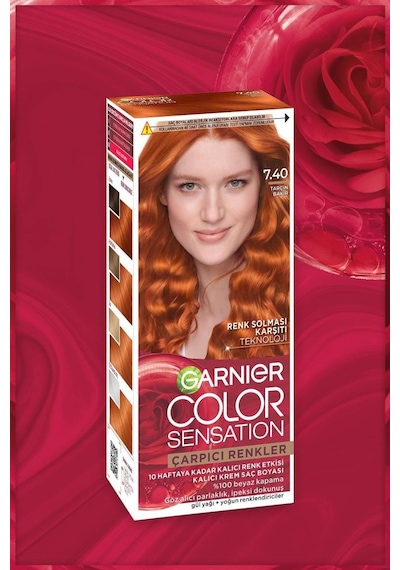 Garnier Çarpıcı Renkler 7.40 Tarçın Bakır Saç Boyası, Demikit 3600542626958-10619 7.40