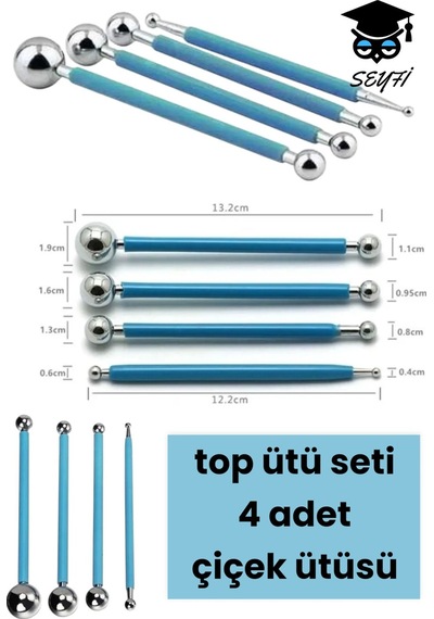 Top Ütü Seti 4 Adet Çiçek Ütüsü