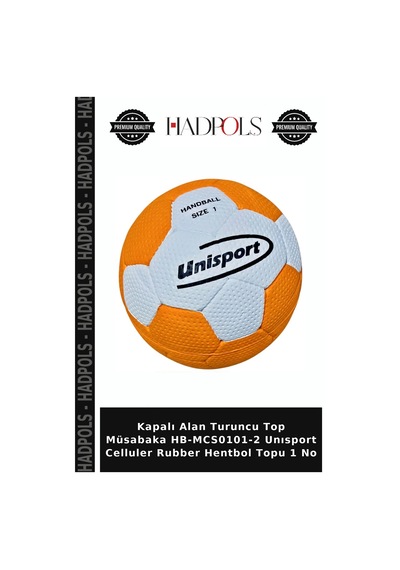 Kapalı Alan Turuncu Top Müsabaka Hb-mcs0101-2 Unısport Celluler Rubber Hentbol Topu 1 No Beyaz - Turuncu