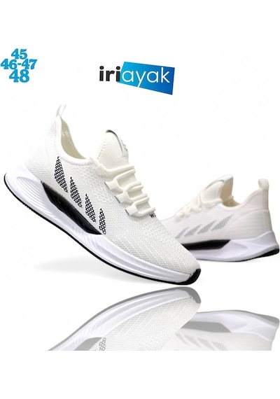 İriayak Büyük Numara 46-48 / Erkek Rahat Kalıp / Erkek Spor Günlük Kullanıma Uygun Beyaz